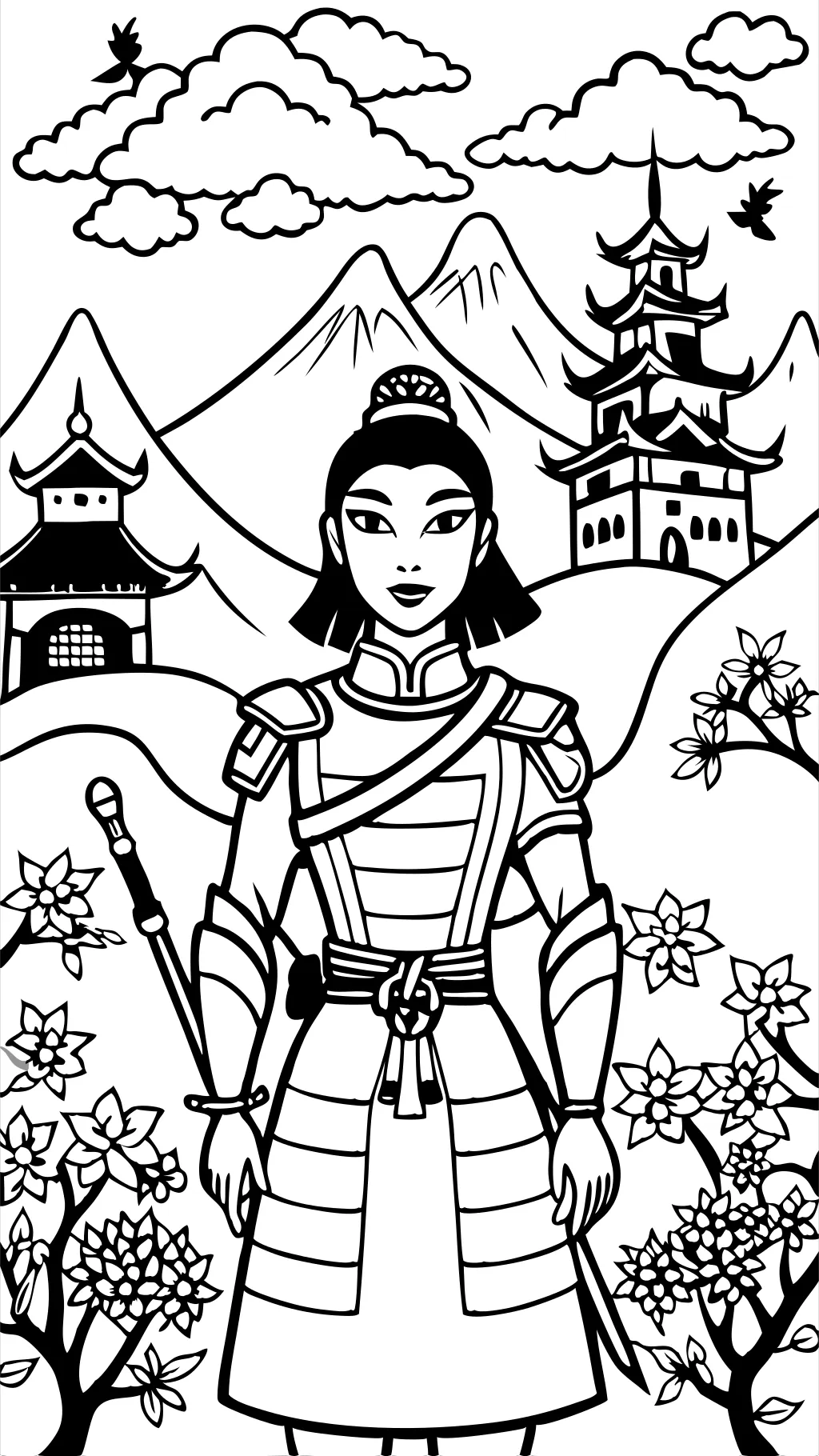 mulan coloring page